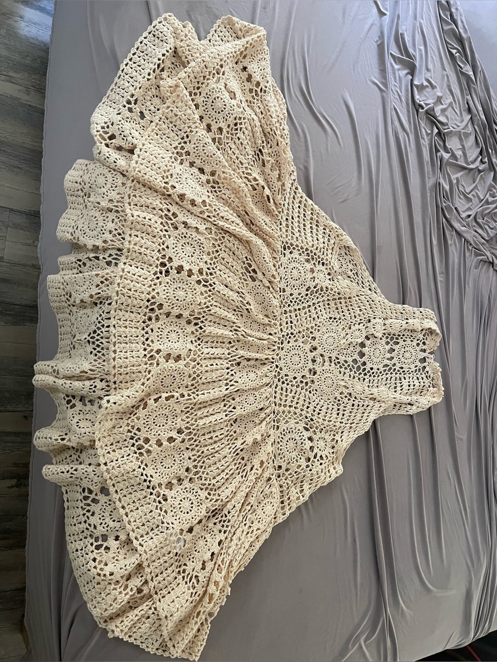 Free People Cream Crochet overlay